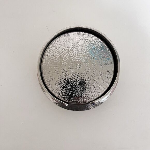 Blue Pheasant Winsford Shiny Nickel, Coasters Set of 5, Etched Metal - Picture 2 of 13